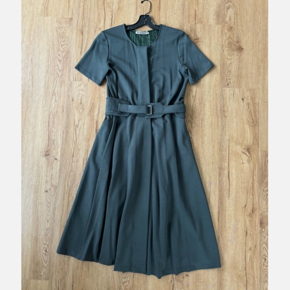 ★JIL SANDER A-Line Wool Dress Green EU36★ - Picture 4 of 9